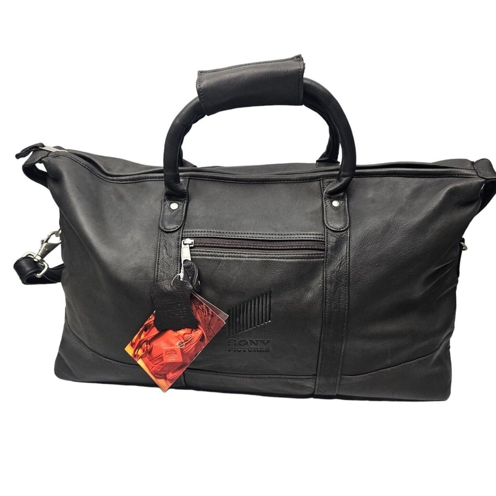 NWT Canyon Outback Cowhide Leather Cabin Duffle/Weekend Bag Brown SONY PICTURES